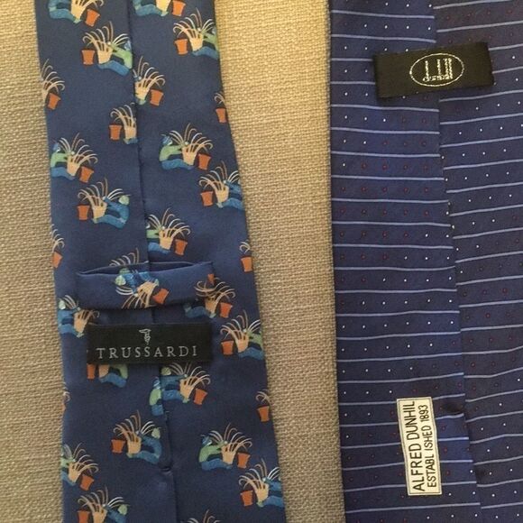 Set of 2 Alfred Dunhill & Trussardi Silk Ties. - Picture 3 of 3